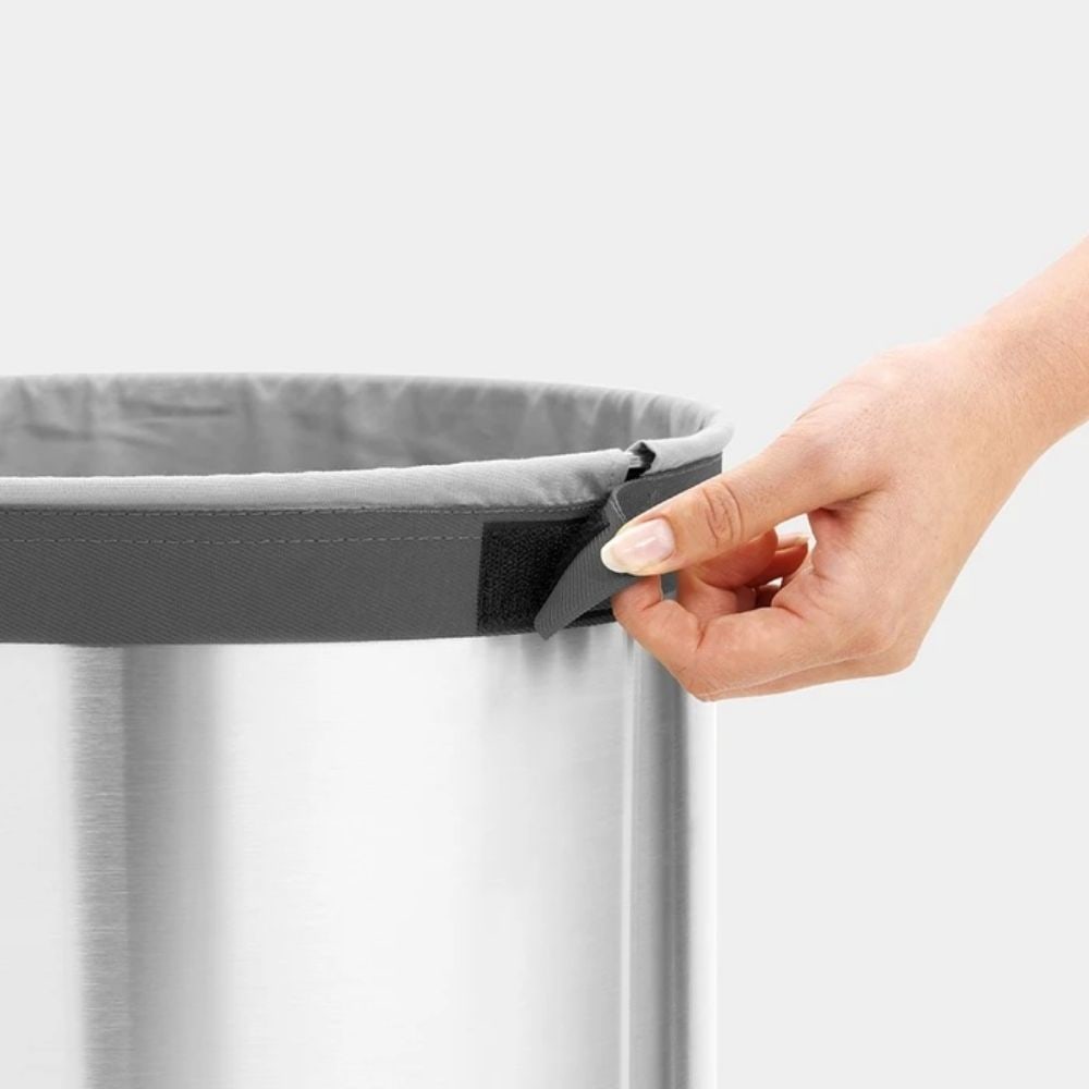 BRABANTIA Laundry Bin Plastic Lid Matt Steel 35L GO DELIVERY