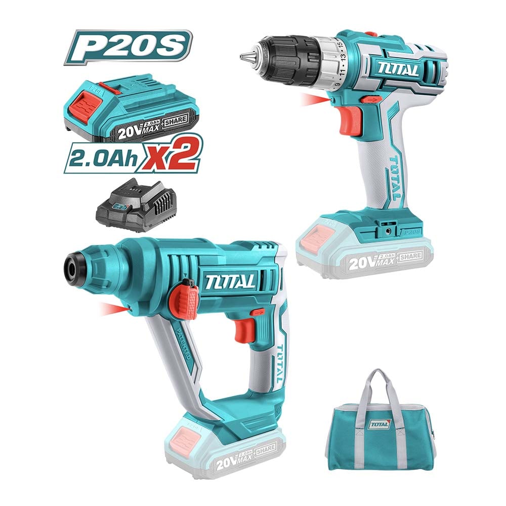 TOTAL Lithium Ion Cordless 2 Pc. Combo Kit GO DELIVERY